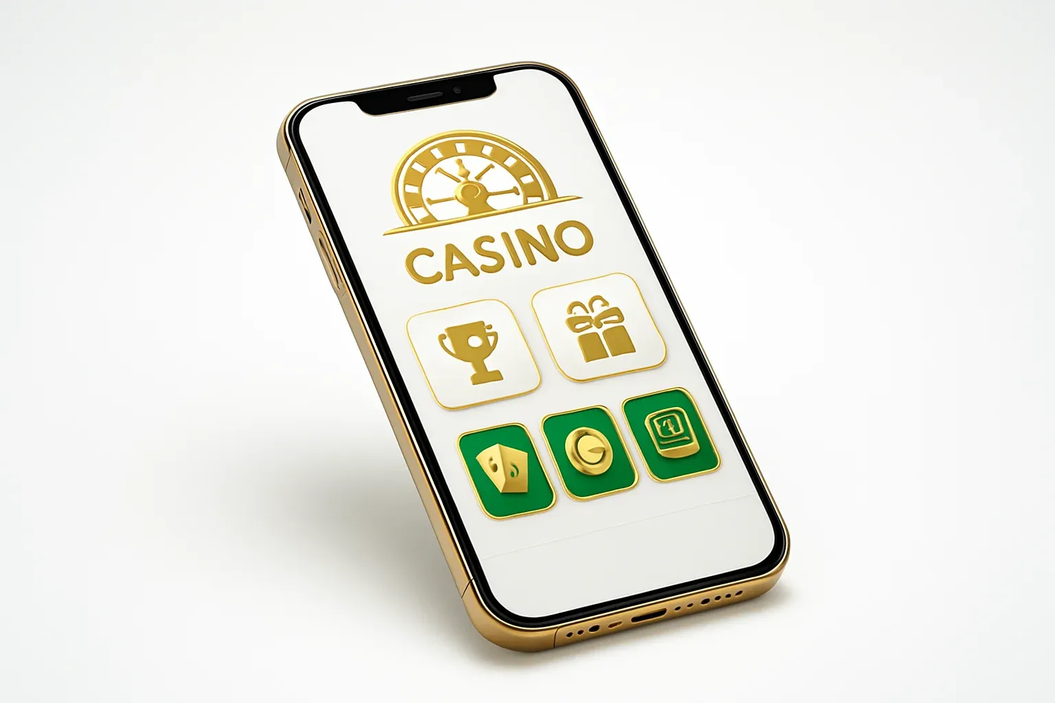 Casino App Smartphone Modern smartphone displaying sleek casino app interface with games and bonuses